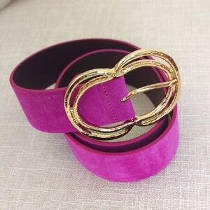 Sezane Pink/Purple and Gold Belt with Elegant Design T80